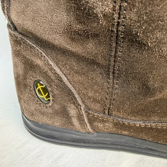 Coach Tatum Suede Legacy Striped Knit Boots size 7 - Picture 2 of 14